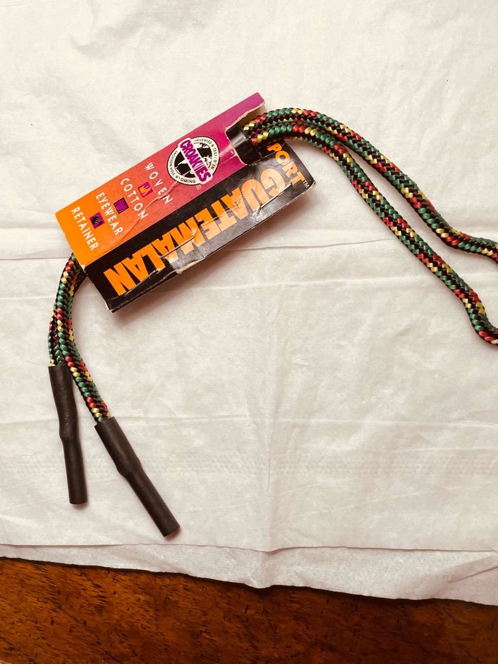 Legit Haiman Woven Cotton Sunglass Retainer - Black/Green/Red